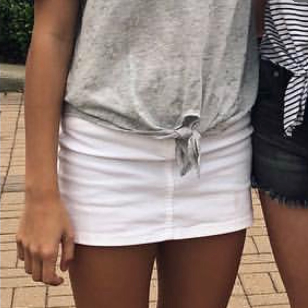 White denim skirt